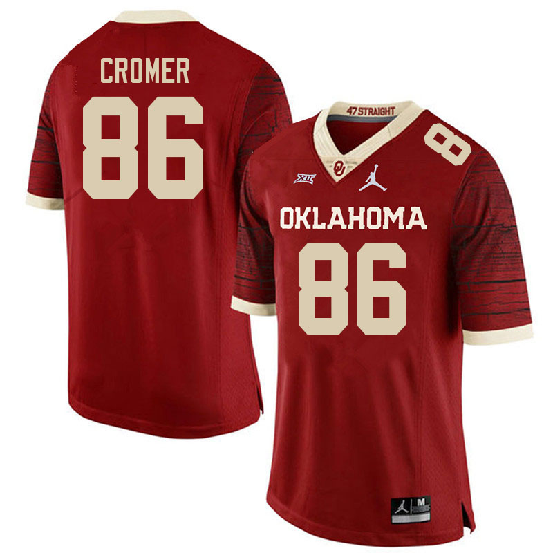 Men #86 Patrick Cromer Oklahoma Sooners College Football Jerseys Stitched Sale-Retro